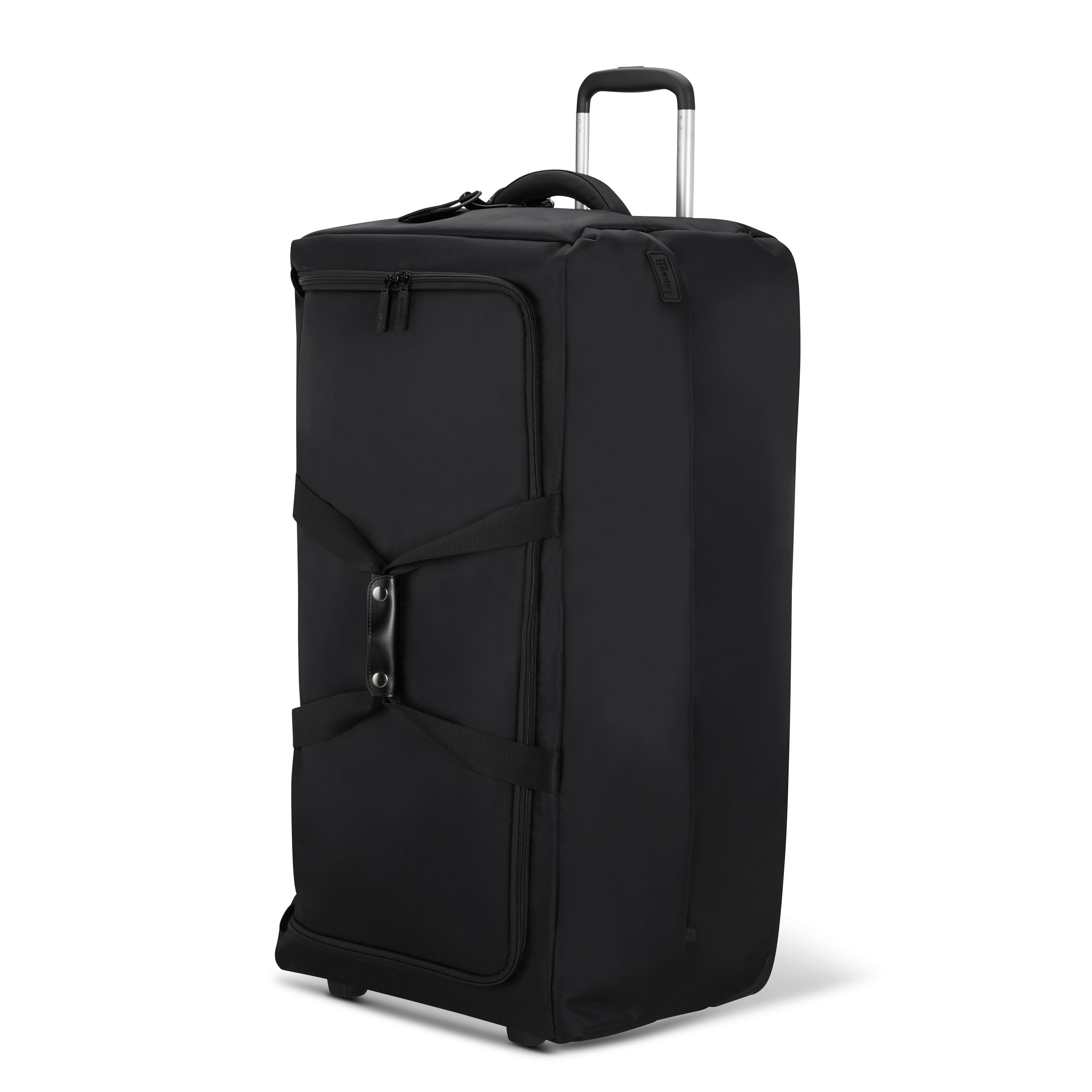 Lipault Foldable Plume Wheeled Duffel, Black, Front 3/4 Image image number 3